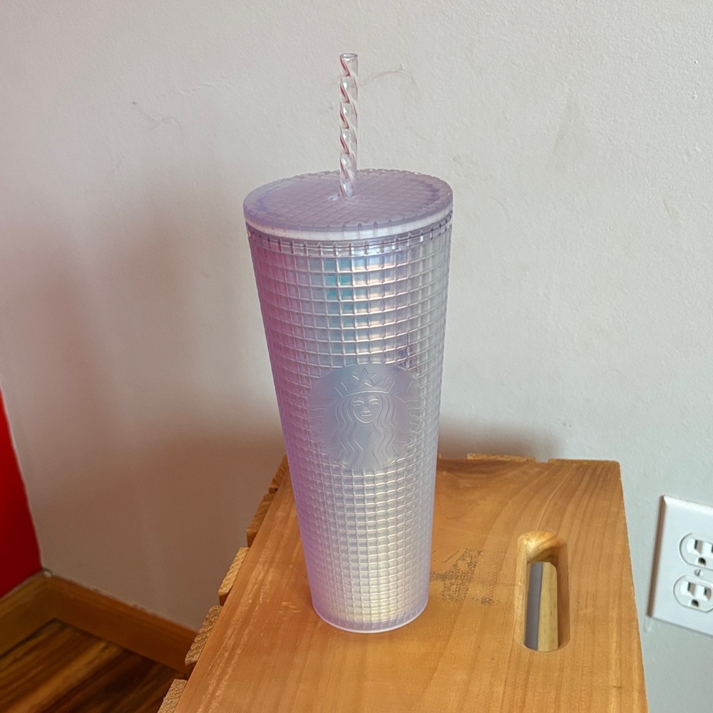 Starbucks Iridescent Grid Tumbler with Straw